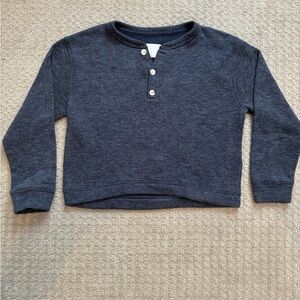 NWOT Abercrombie & Fitch Crop LS Pullover Sweater Navy Blue - Size S